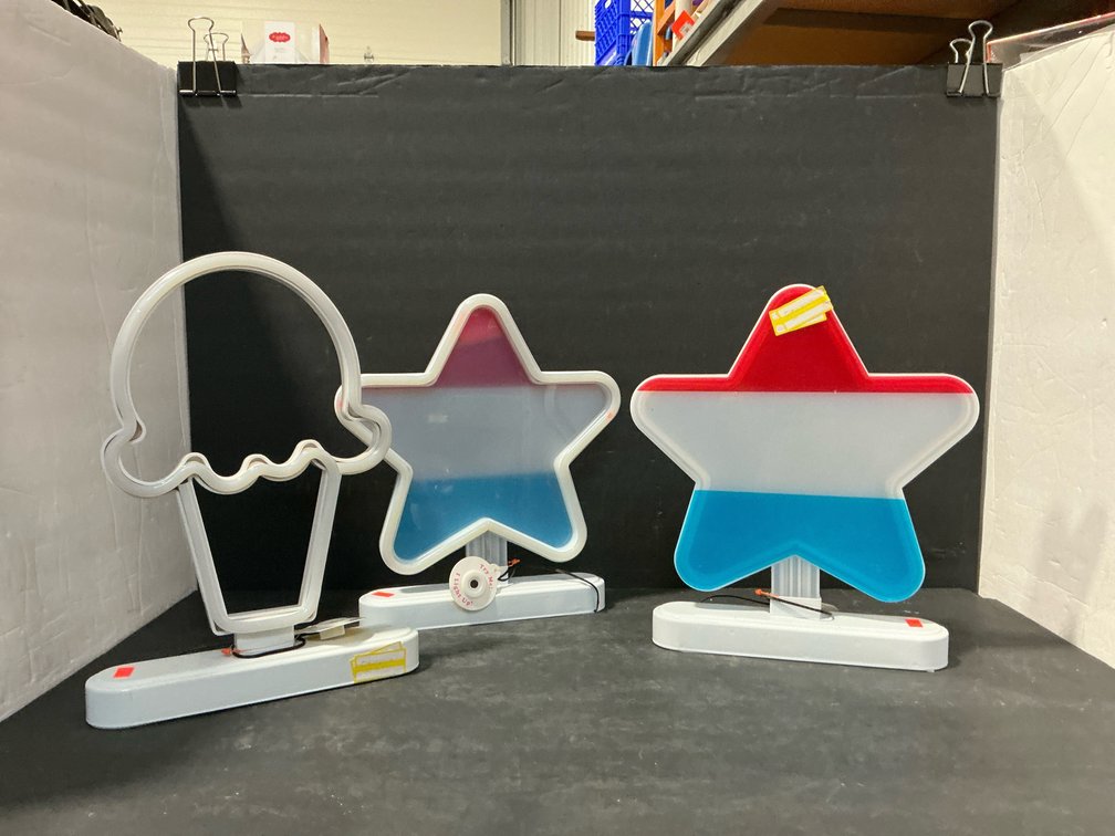 Three light up decorators