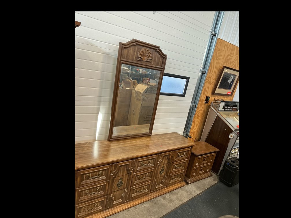 Triple dresser with mirror & nightstand