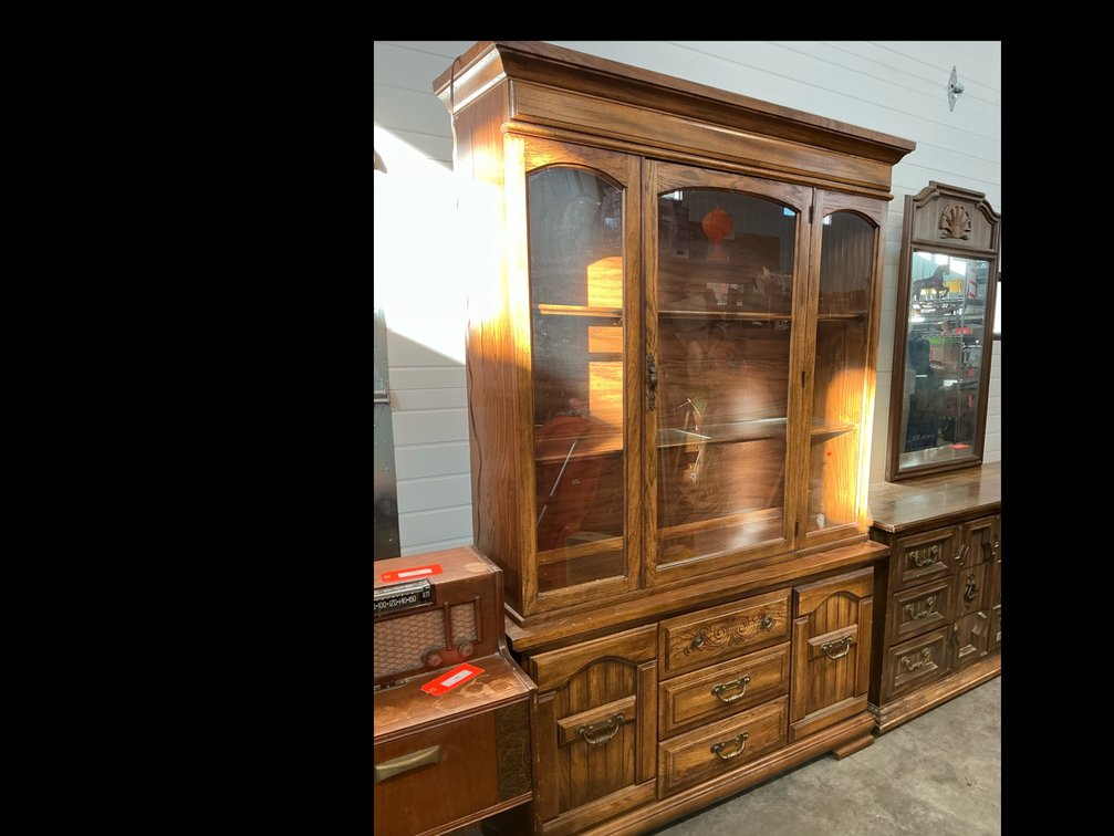 2 piece china cabinet 50x16x78”