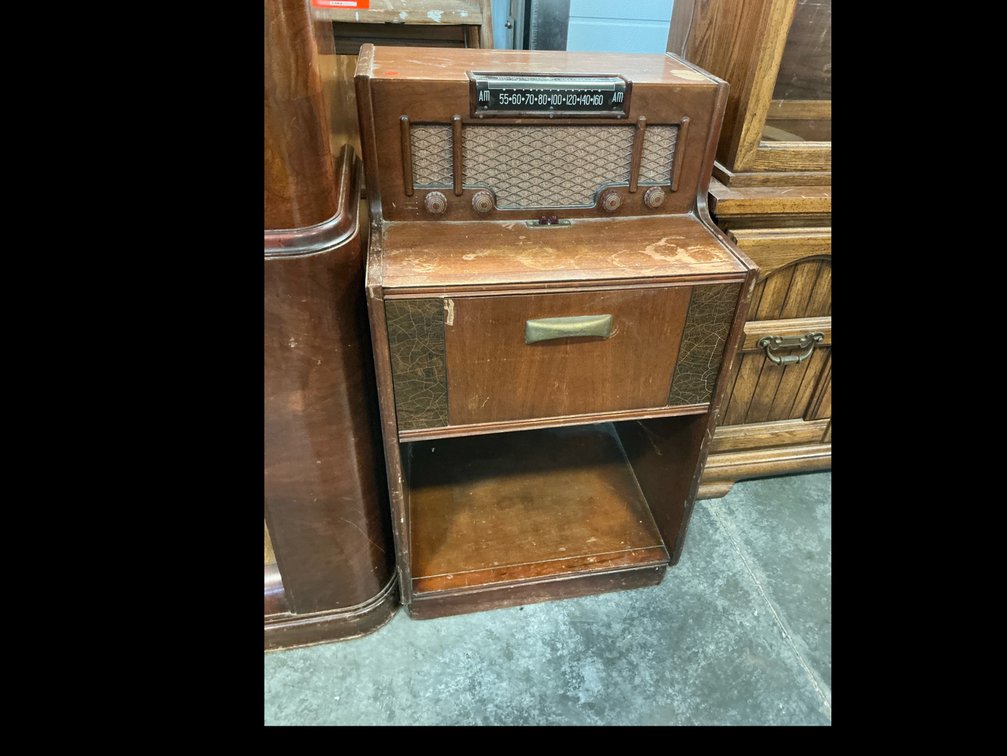 Old cabinet radio with turntable 
