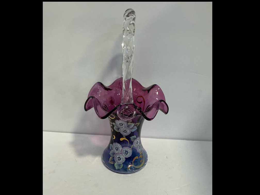 Hand painted Fenton art glass 