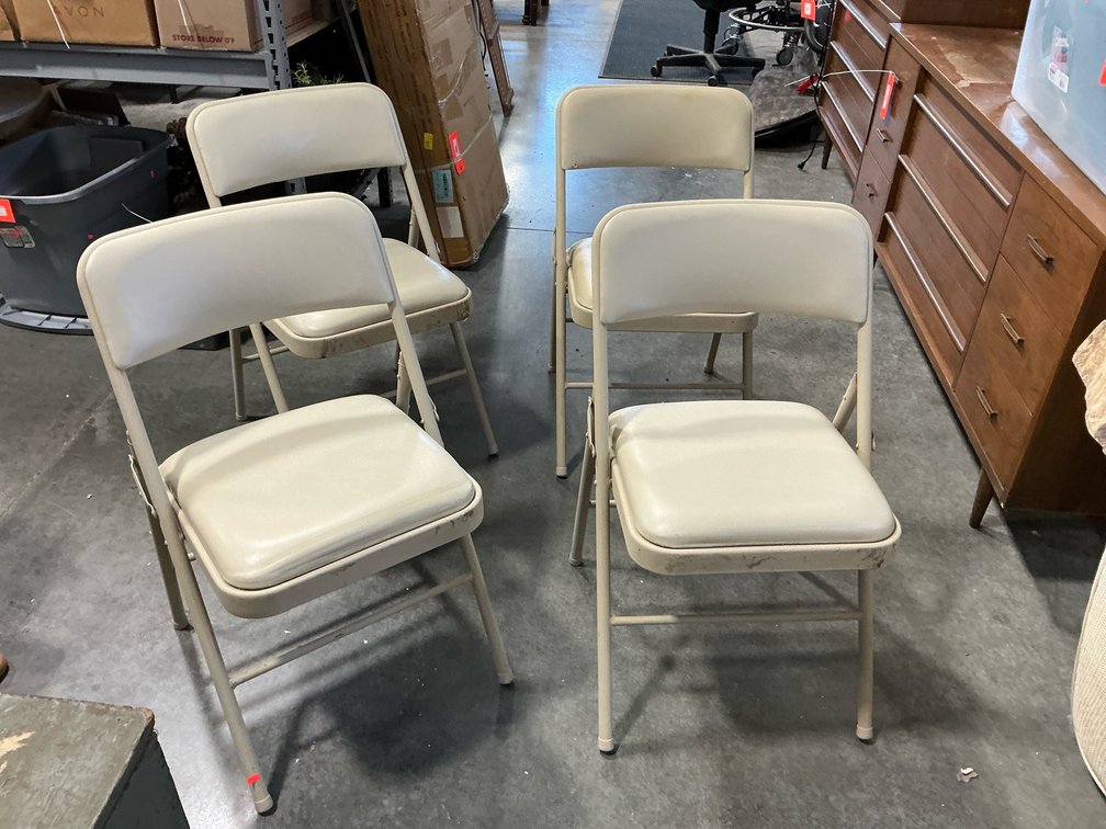 Four folding chairs