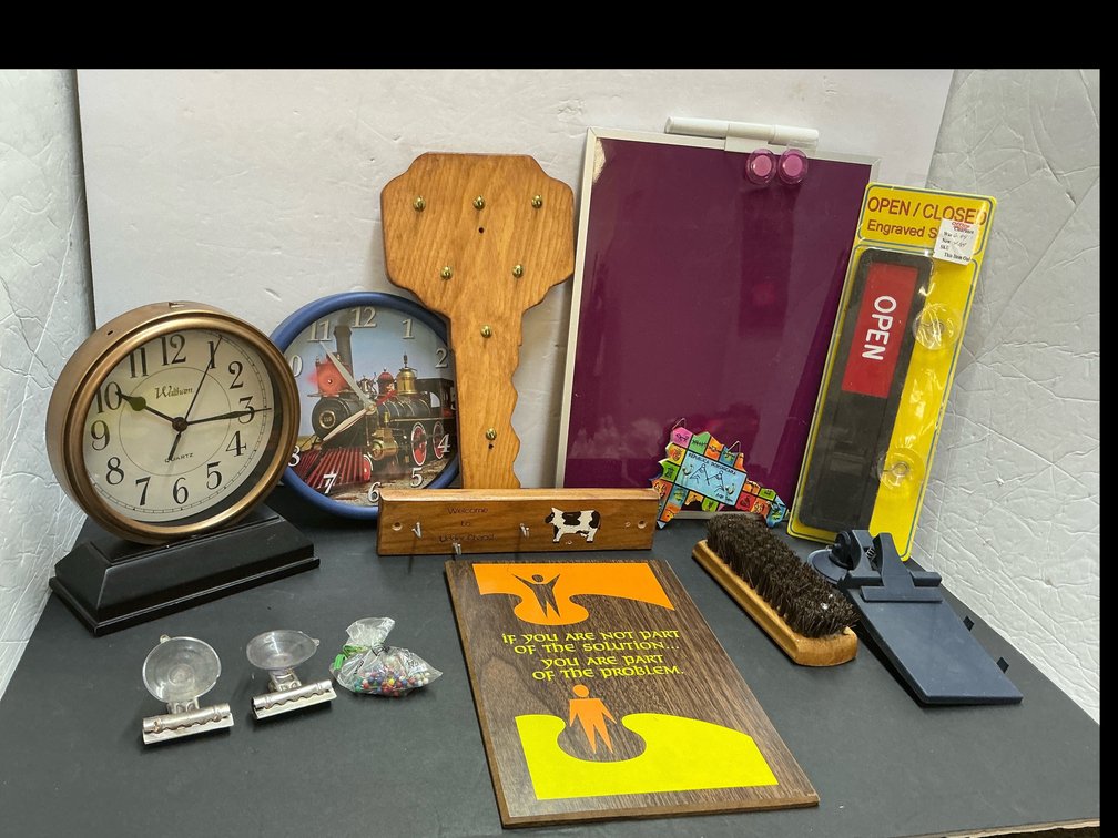 Clocks & assorted 