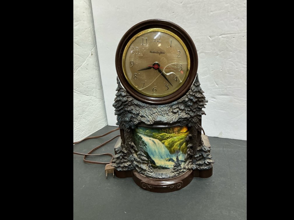 Damaged clock & assorted