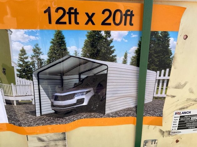 12' x 20' Carport with Enclosed Sidewalls  - Middlefield, OH