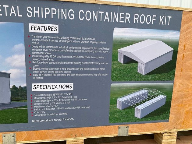 36' x 40' Heavy Duty Metal Shipping Container Roof Kit  - Middlebury, IN