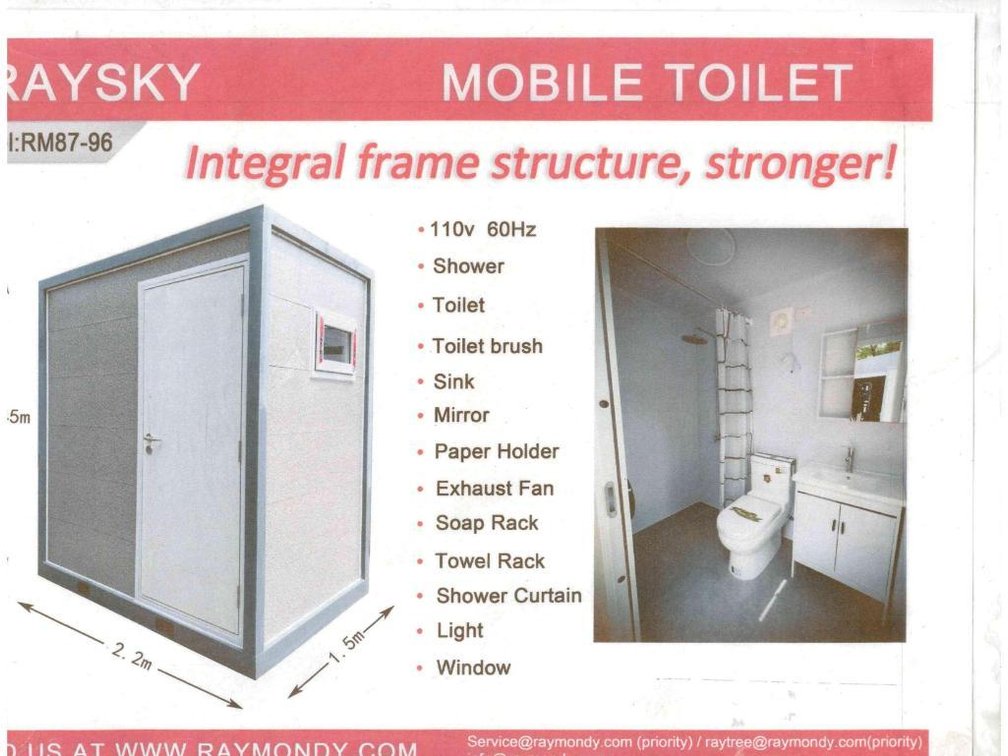 Unused Raysky Mobile Toilet