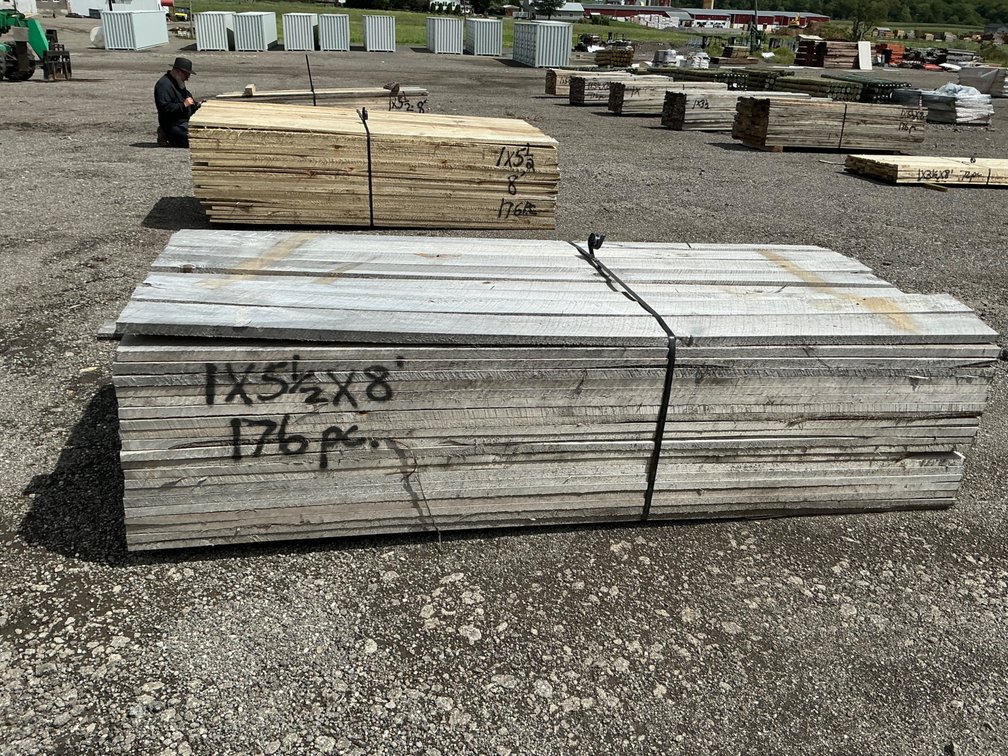 1 Bundle of 1" x 5.5" x 8' Rough Sawn Lumber - 176 pc/bundle