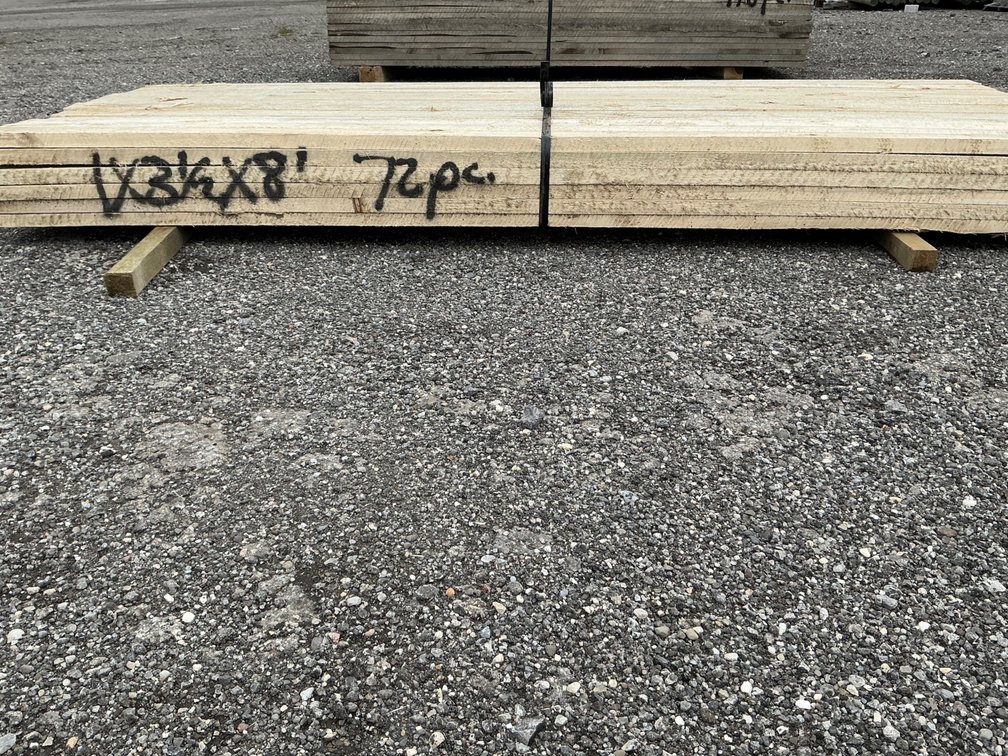 Bundle of 72 Pc. 1" x 3.5" x 8' Rough-Sawn Lumber