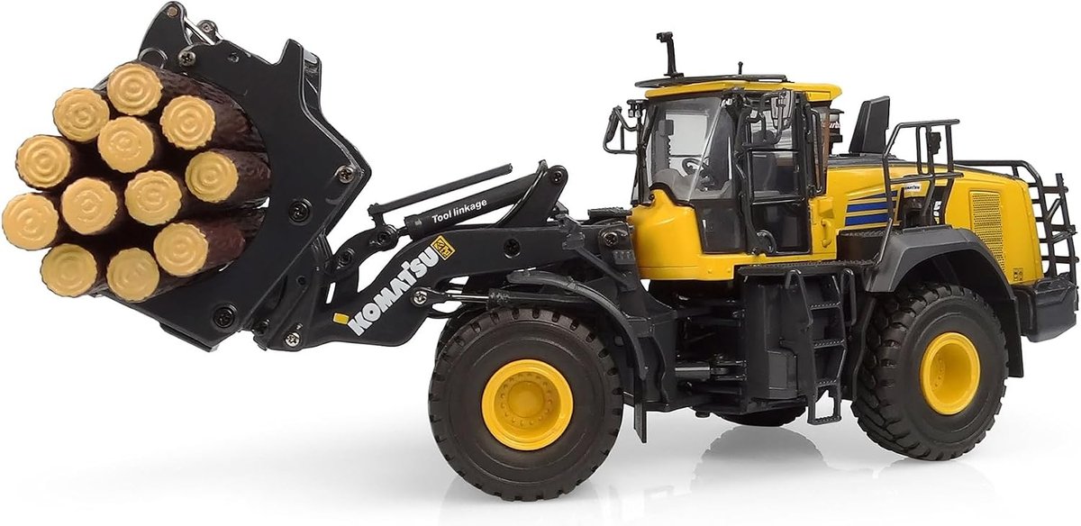 Komatsu WA475-10 Tool Linkage with Log Grapple, 1:50 Scale Diecast Construction Model, Collectible Replica UH8165