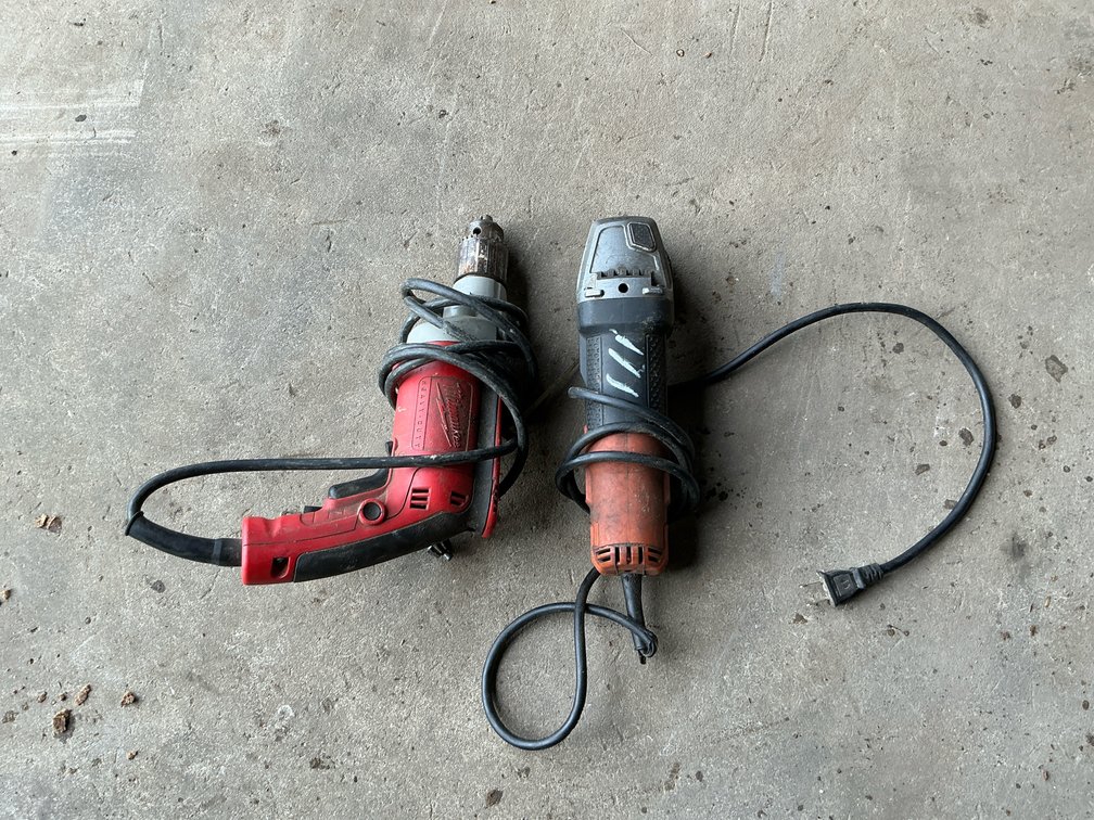 Milwaukee 0300-20 1/2" Corded Drill and Black & Decker BDEG400 4.5" Angle Grinder