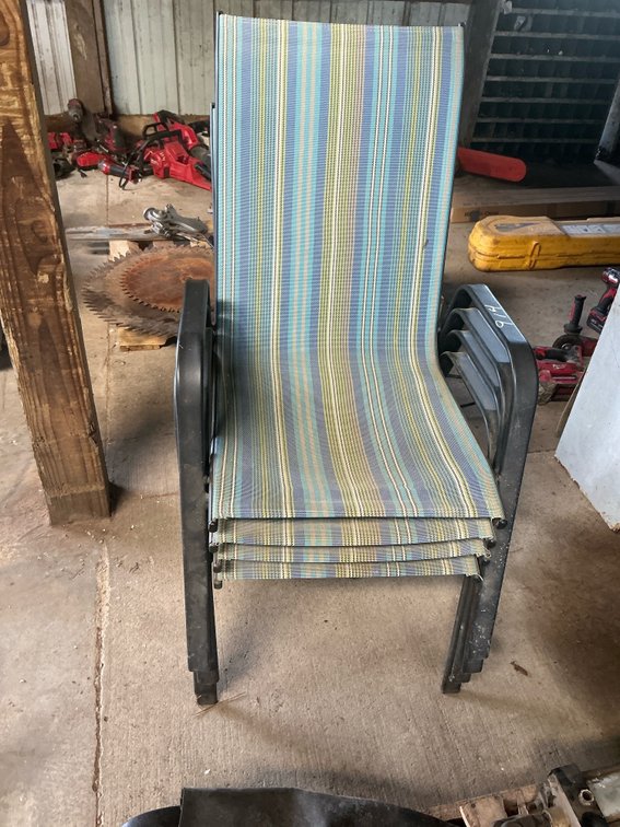 Set of 4 Stacking High-Back Sling Patio Armchairs