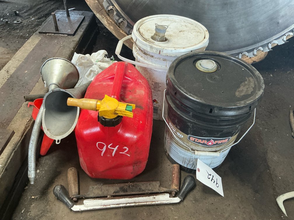 5-Gallon Pails, Fuel Can, Funnels, Drawknives, and More