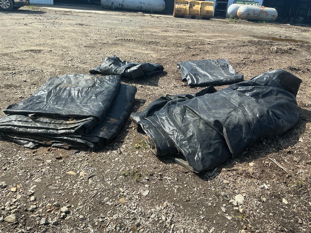 (4) Heavy-Duty Log Cover Black Tarps