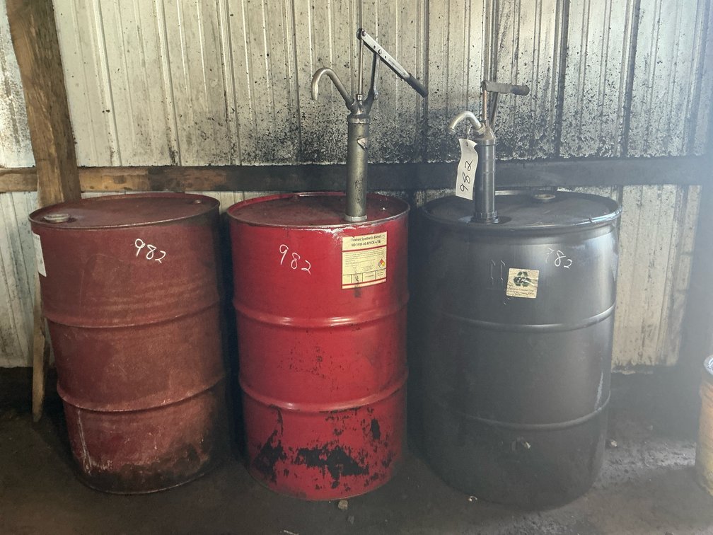 Three Drums with Two Manual Barrel Pumps
