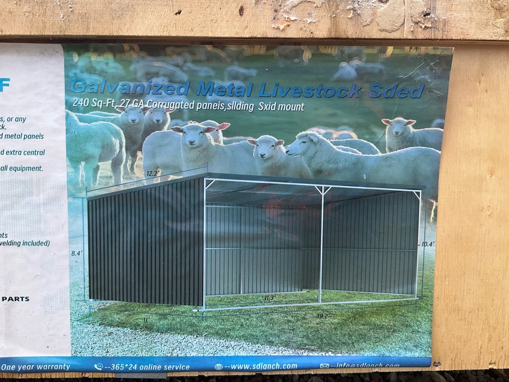 Unused SDLANCH SDLGM1220F Galvanized Metal Livestock Shed - Middlefield, OH