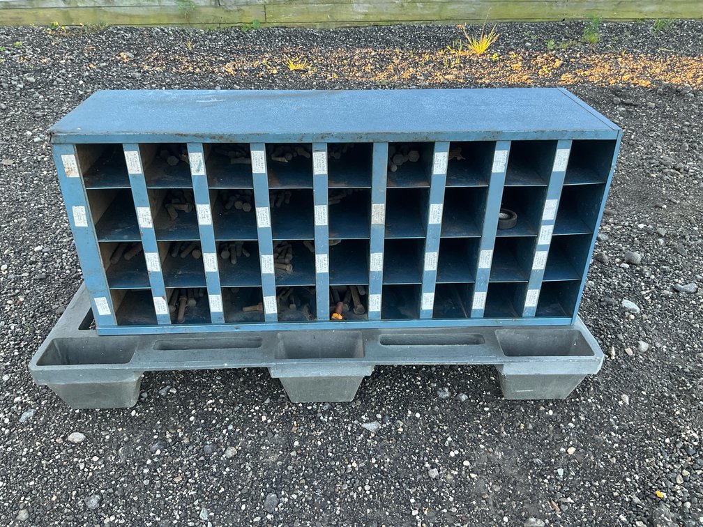 Metal Bolt Bins and Parts Cabinets with Hardware