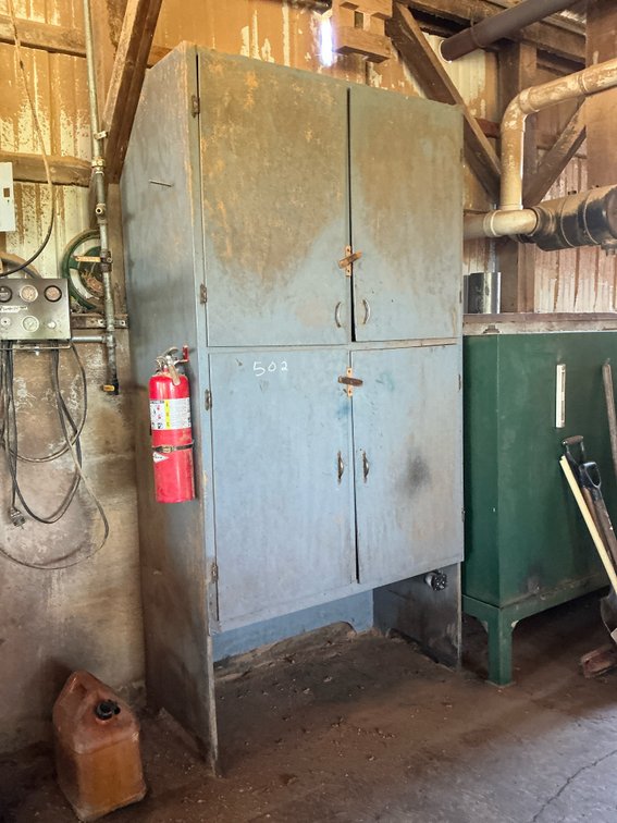 Four-Door Storage Cabinet with Roller Chain, Sprockets, Hardware, and More