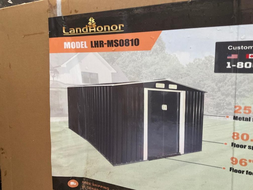 Unused Landhonor 8' x 10' Galvanized Apex Roof Metal Shed - Middlebury, Indiana