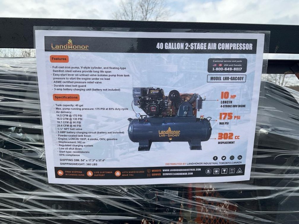 Unused Landhonor 40 Gallon 2 Stage Truck Mounted Air Compressor - Middlebury, Indiana