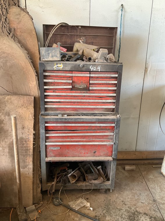 Two-Piece Metal Tool Chest with Wrenches, Drill Bits, Hand Tools, and More