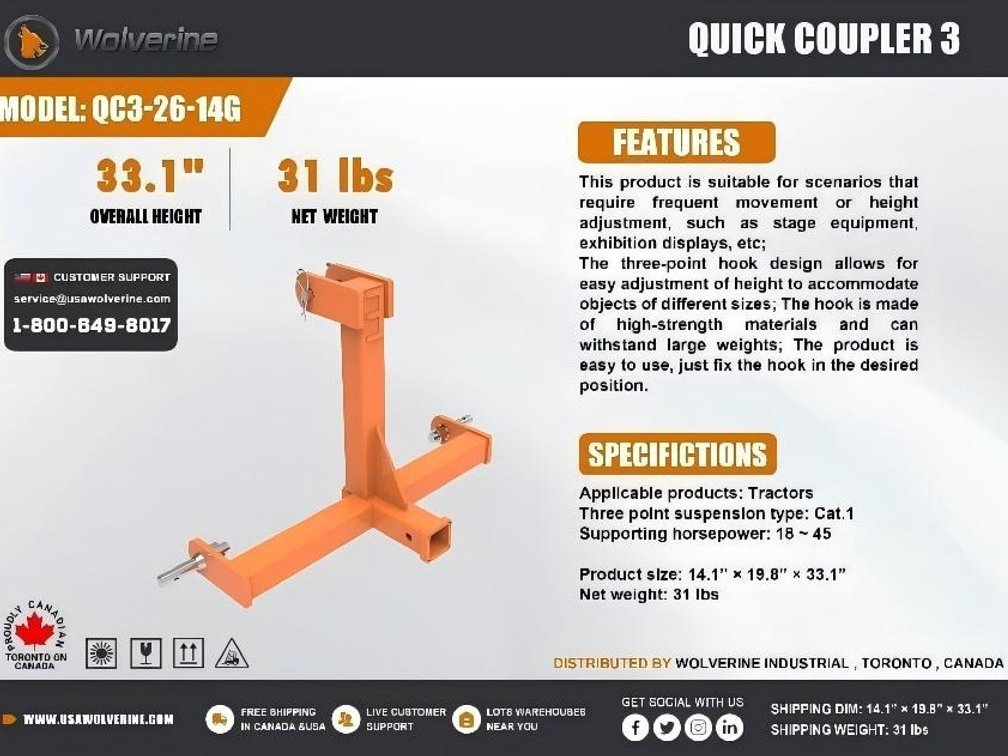 Unused Wolverine Quick Coupler 3 - Middlebury, Indiana