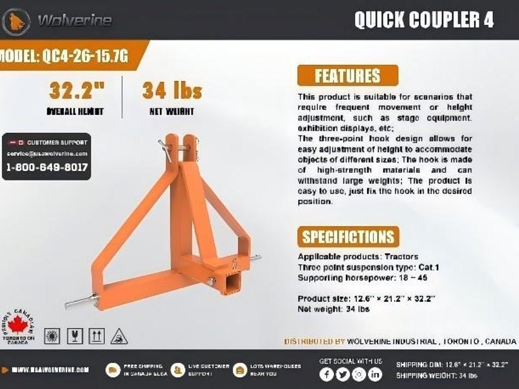 Unused Wolverine Quick Coupler 4 - Middlebury, Indiana