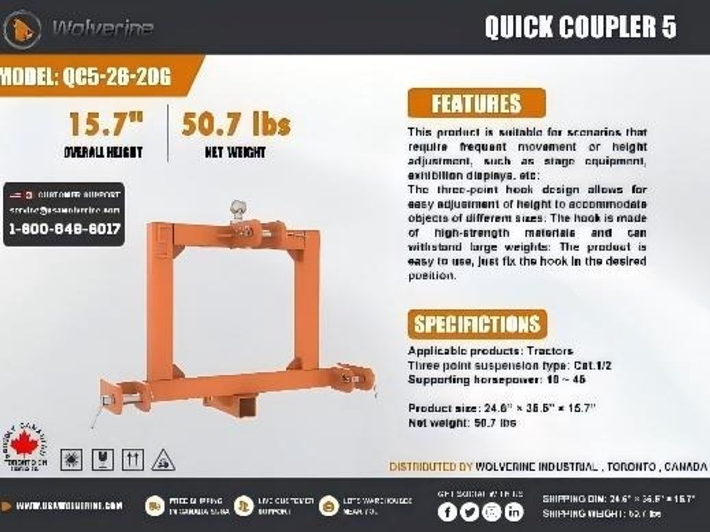 Unused Wolverine Quick Coupler 5 - Middlebury, Indiana