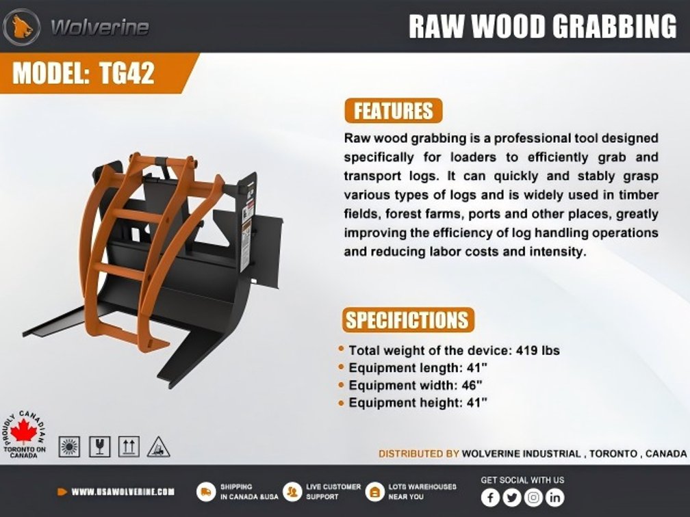 Unused Wolverine Raw Wood Grabbing - Middlebury, Indiana