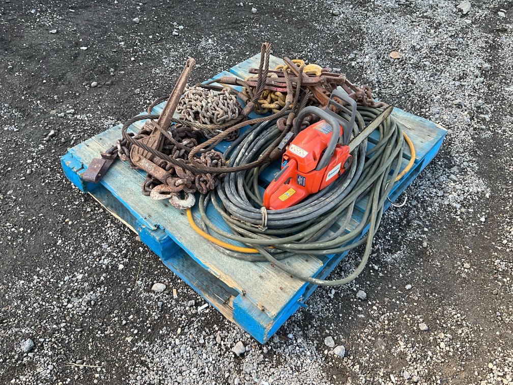 Chainsaw, Rigging Chains, Lever Load Binders, Wire Rope Slings, Power Cable, and More