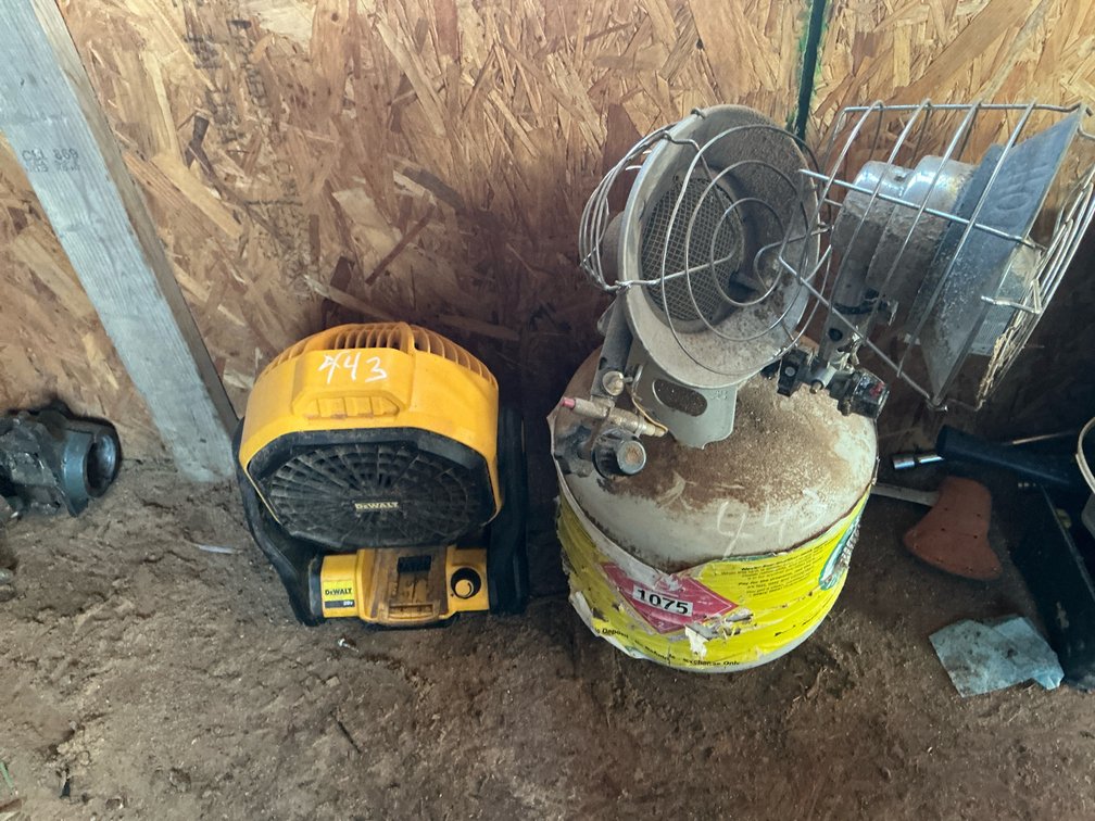 Cordless Jobsite Fan and 2  Tank-Top Propane Heater