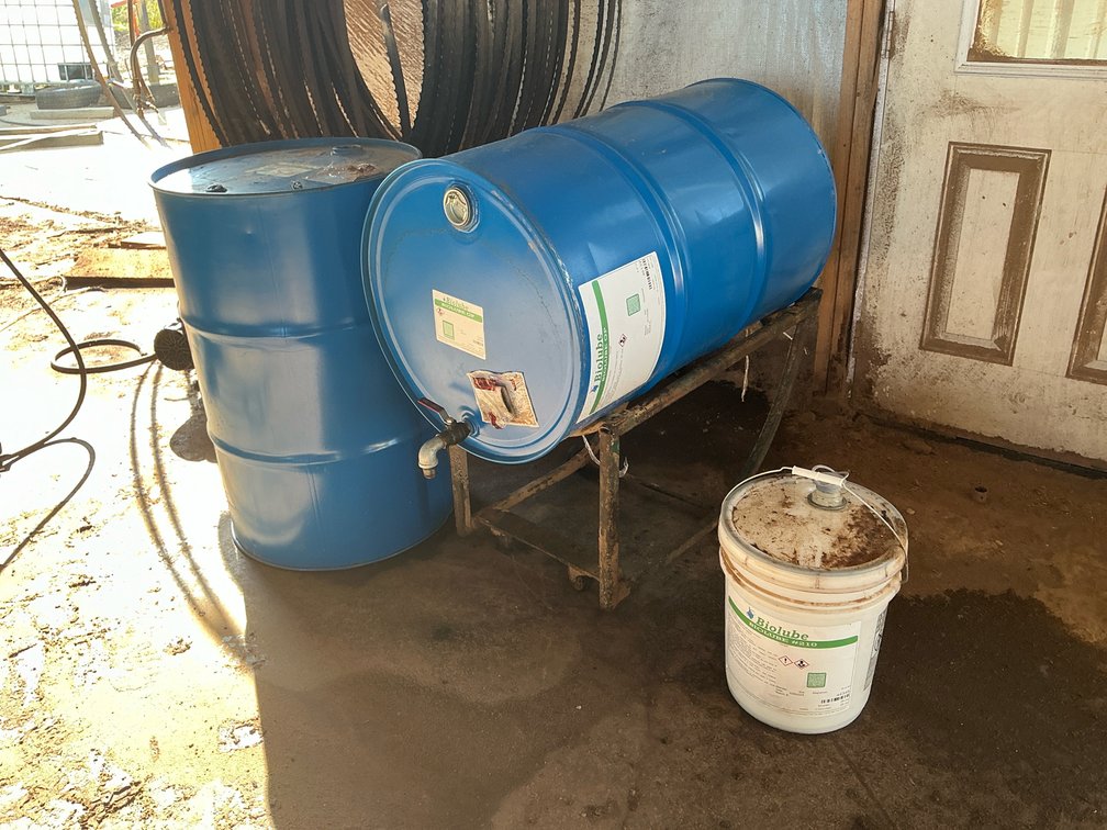 (2) 55-Gallon Lubricant Drums, Mobile Drum Cradle