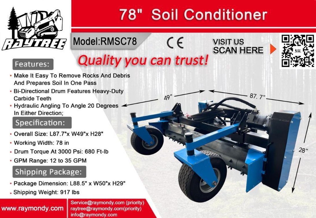 Unused Raytree 78" Soil Conditioner - Middlebury, Indiana
