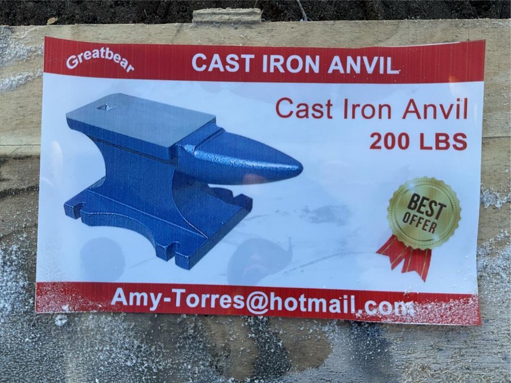 Unused Greatbear 200 LB Cast Iron Anvil - Middlebury, Indiana
