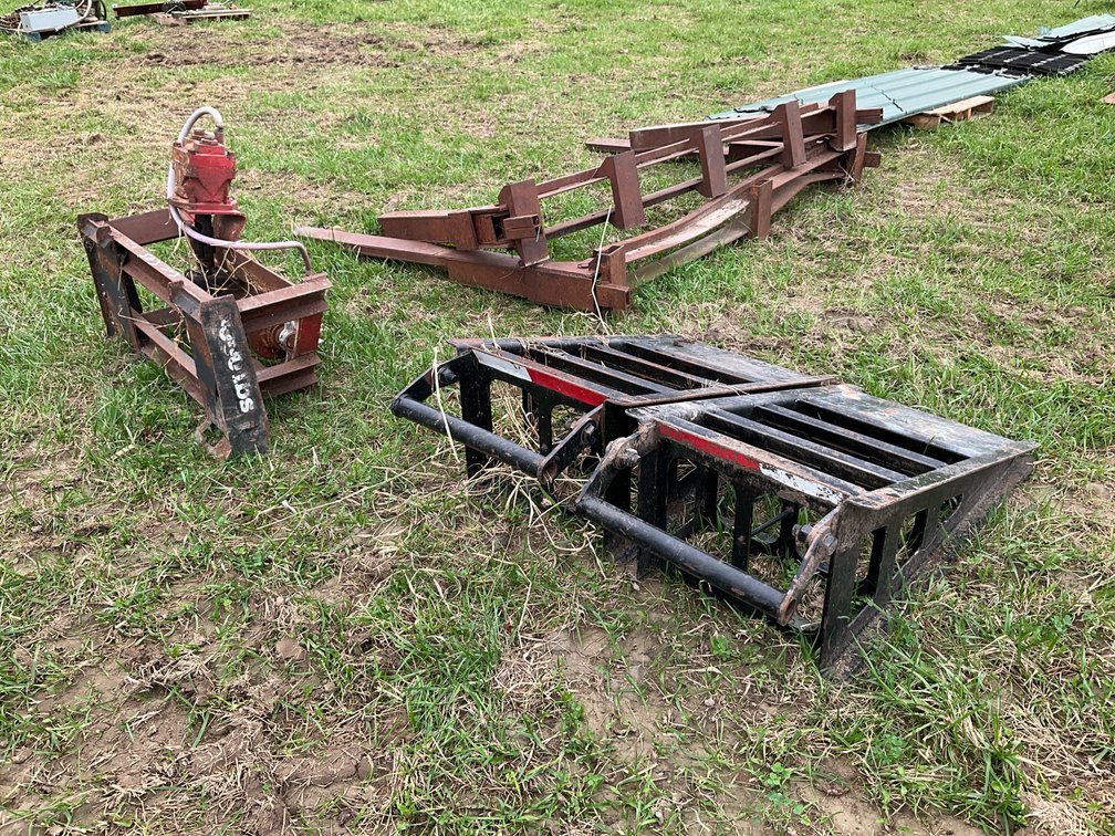 Skid Steer Winch Attachment, Pair of Steel Trailer Ramps