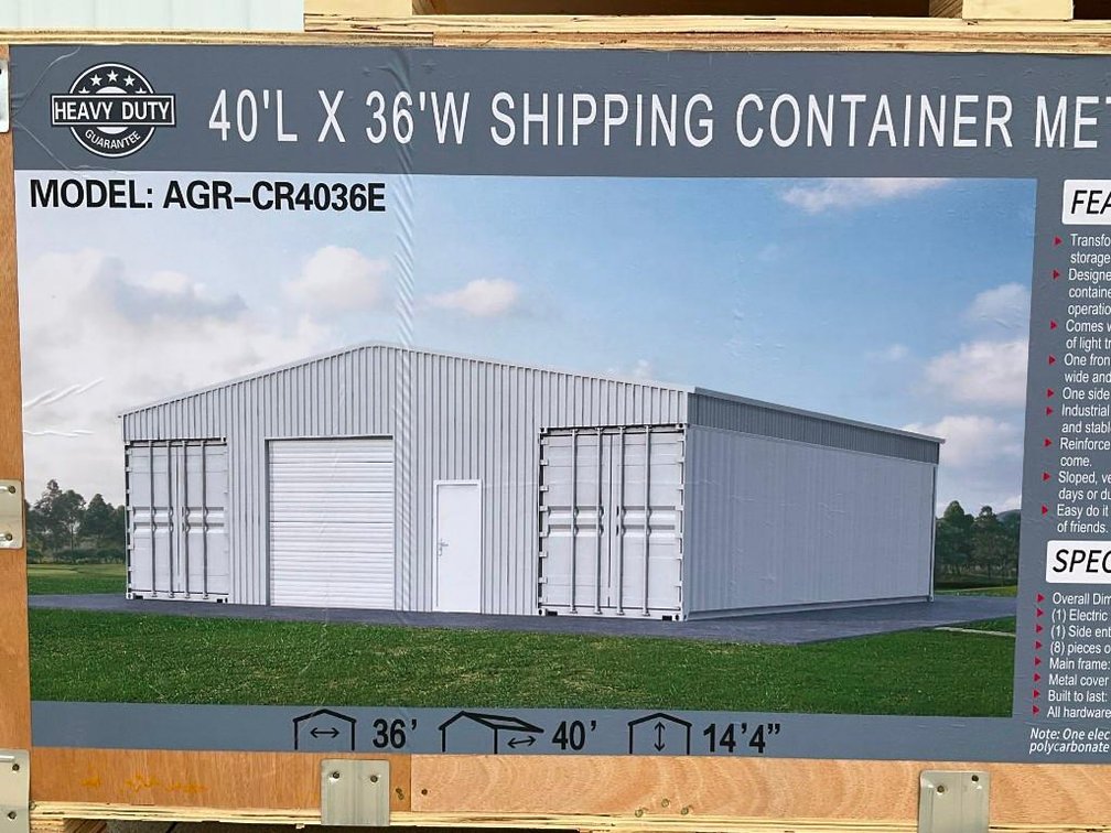 36' x 40' Heavy Duty Metal Shipping Container Roof Kit - Fully Enclosed  - Middlebury, IN