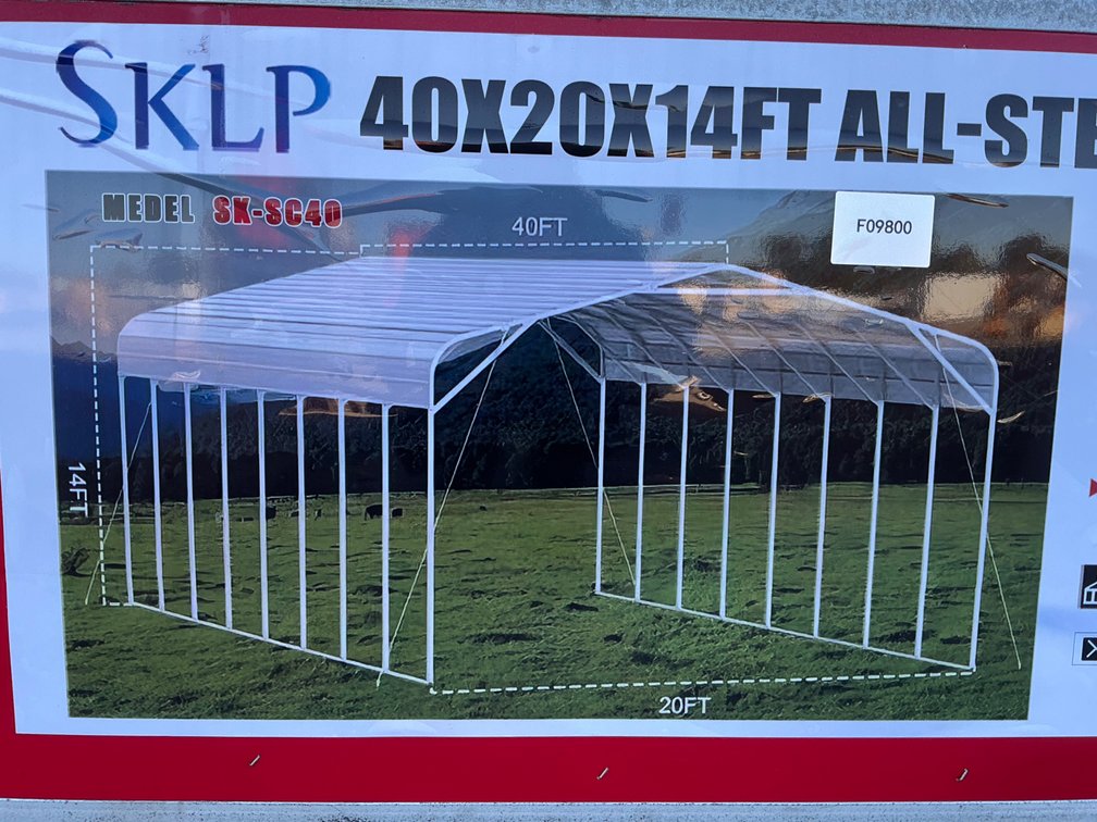 Unused SKLP 40' x 20' x 14' All-Steel Carport - Middlefield, Ohio
