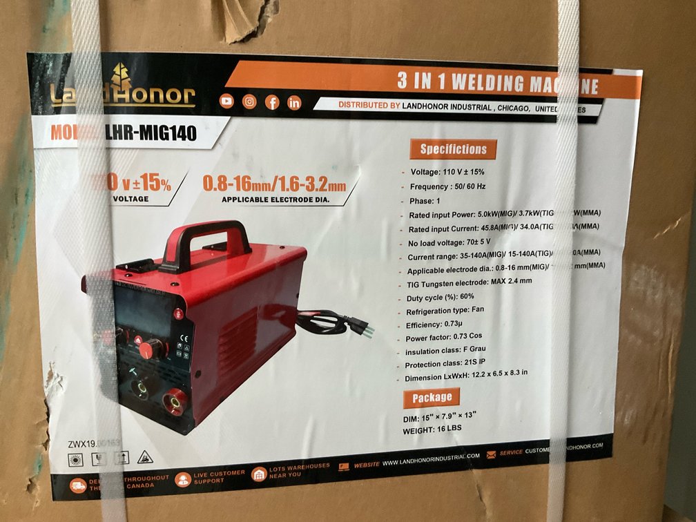Unused LandHonor LHR-MIG140 3-in-1 Welding Machine - Middlefield, OH