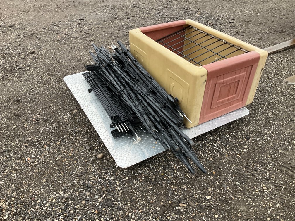 Livestock Slow Feeder, Step-In Electric Fence Posts, and Aluminum Diamond Plate Sheet