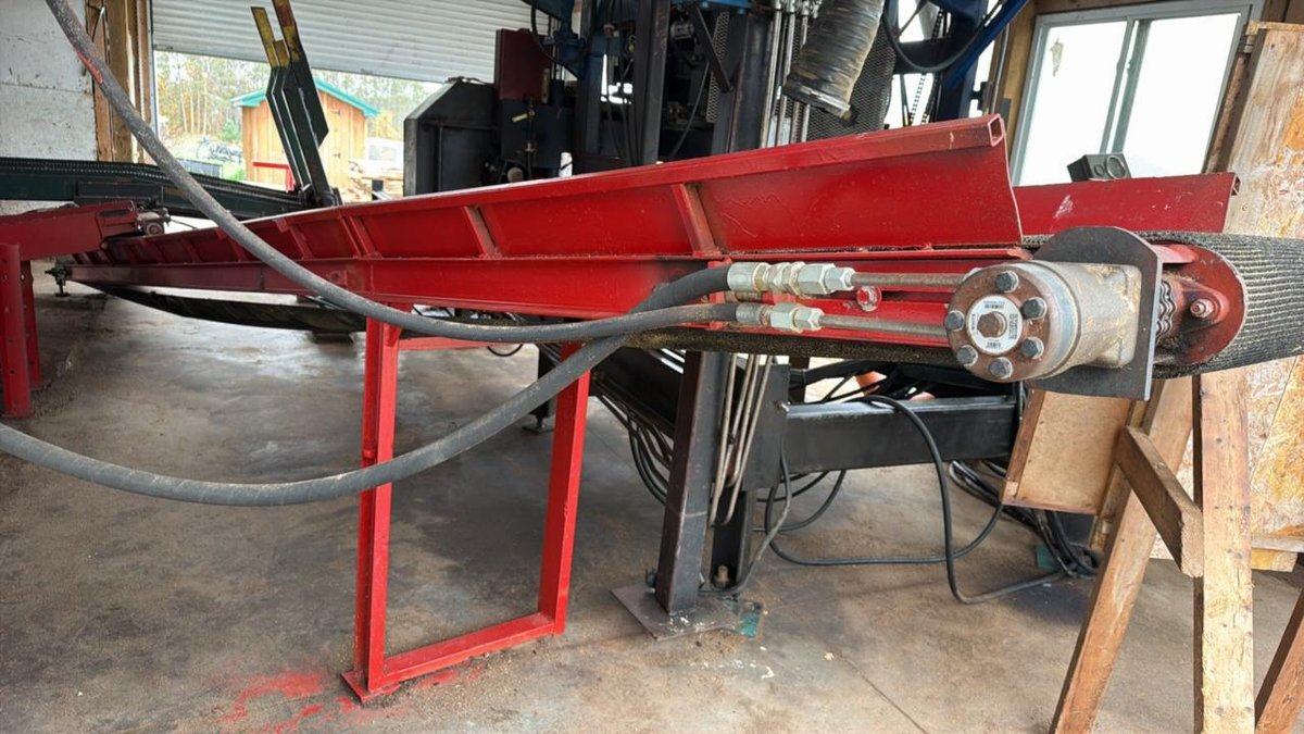 Inclined Belt Conveyor  - Tru Cut Hardwoods, Tustin, MI