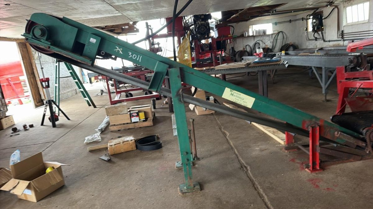 Inclined Belt Conveyor  - Tru Cut Hardwoods, Tustin, MI