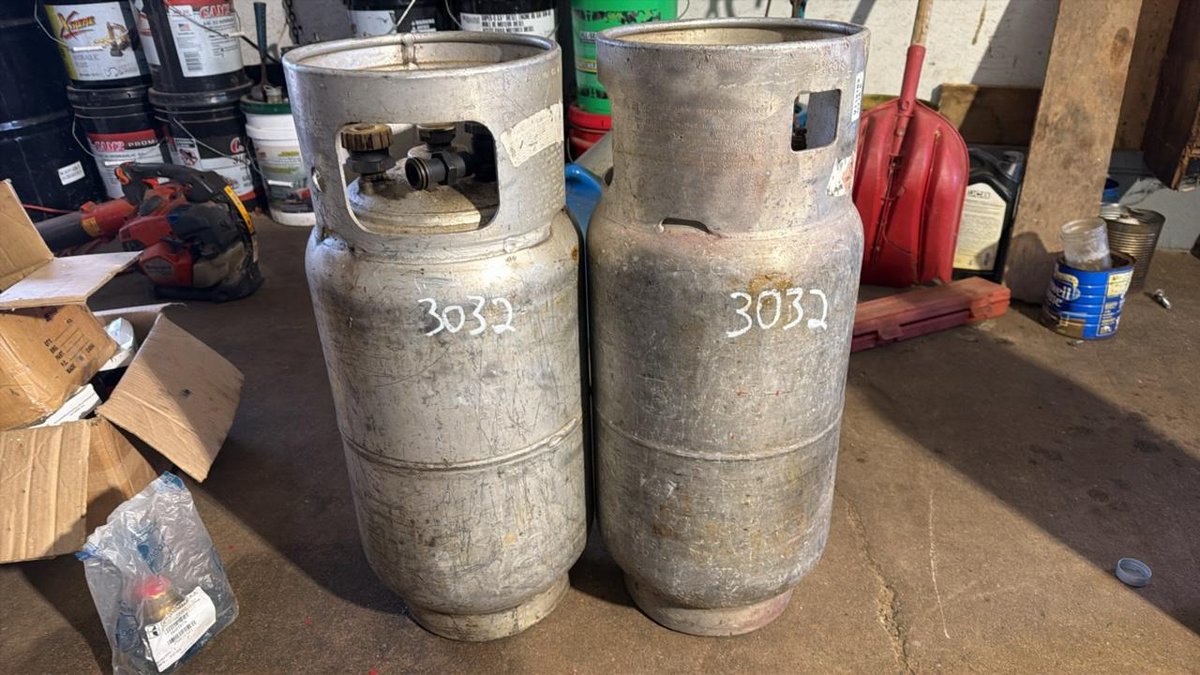 2 Forklift LP Fuel Tanks  - Tru Cut Hardwoods, Tustin, MI