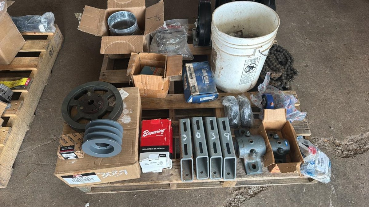 Skid of Miscellaneous Parts  - Tru Cut Hardwoods, Tustin, MI