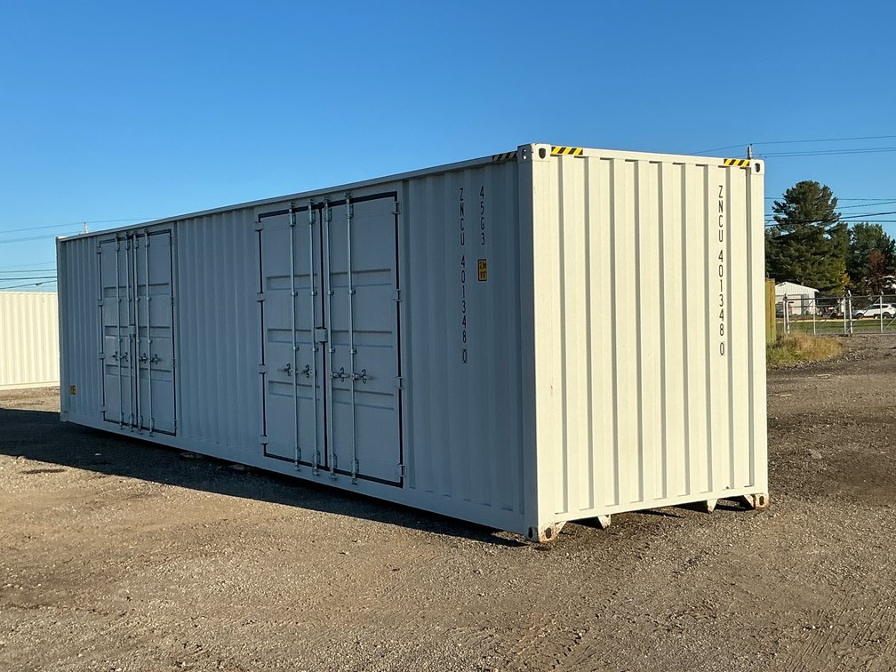 Unused 40' High Cube 3-Door Shipping Container ZNCU4013480 - Middlefield, OH