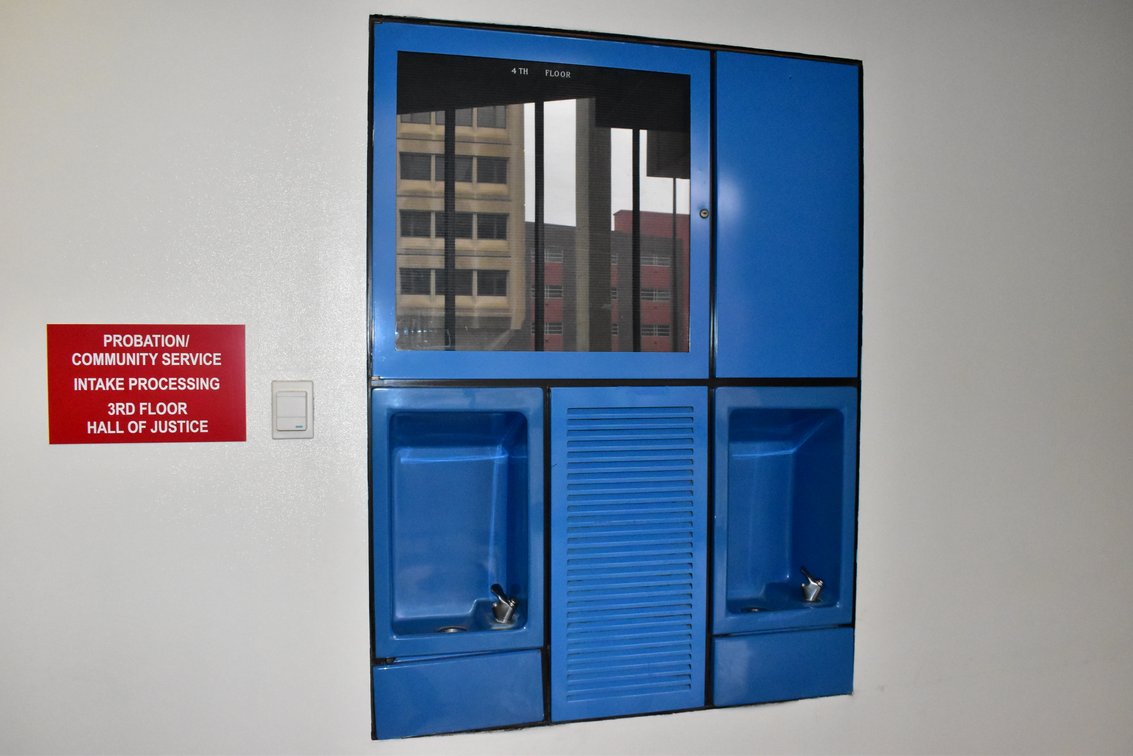 Blue Water Fountain w/ Board