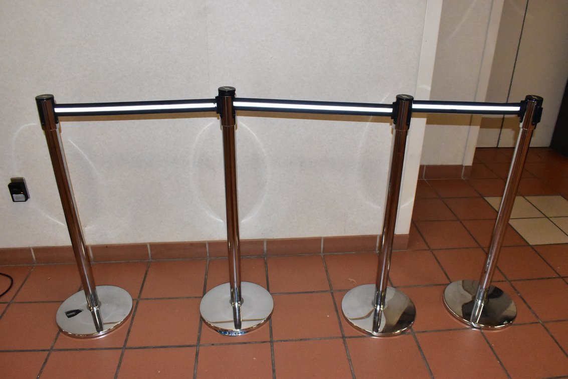 Crowd Control Barrier Posts w/ Retractable Belt