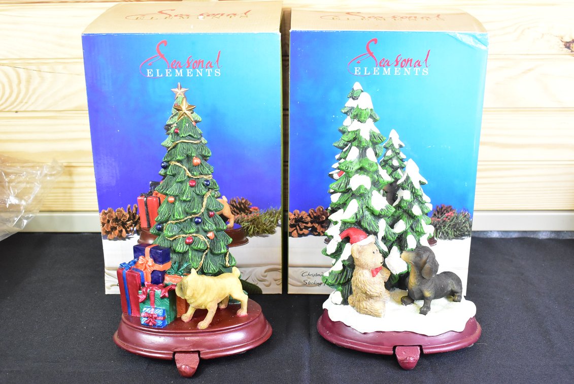 (2) Seasonal Elements Christmas Stocking Holders