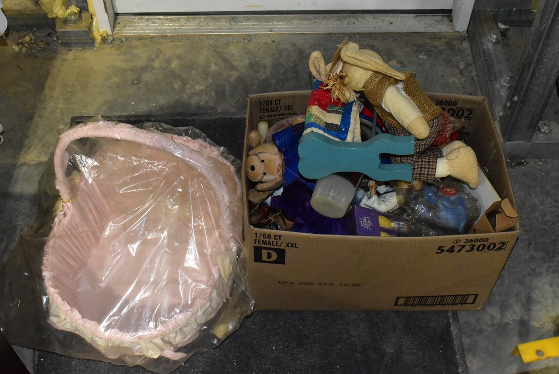 Basket, Stuffed Animals, Figurines, Etc.