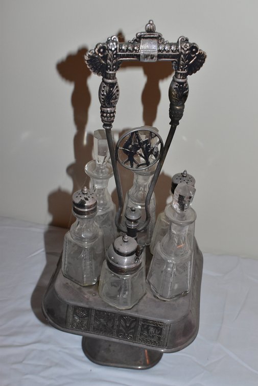 Victorian Silver Plated Cruet Condiment Set