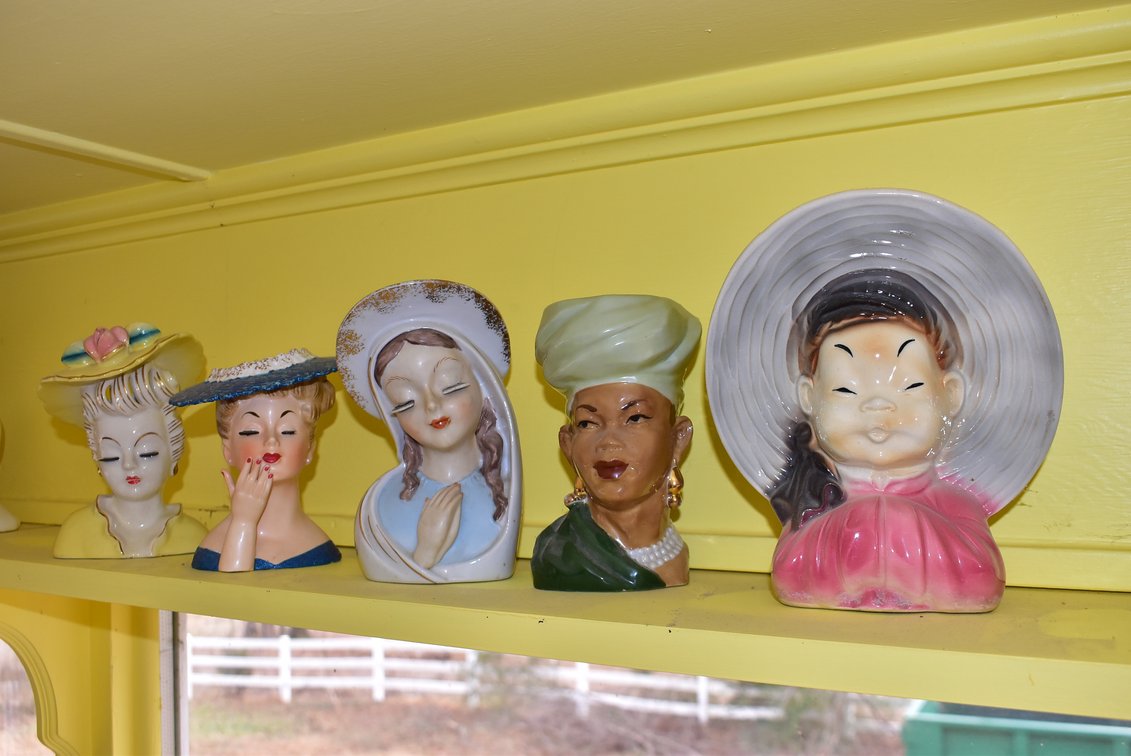 Vintage Ceramic Lady Head Vases